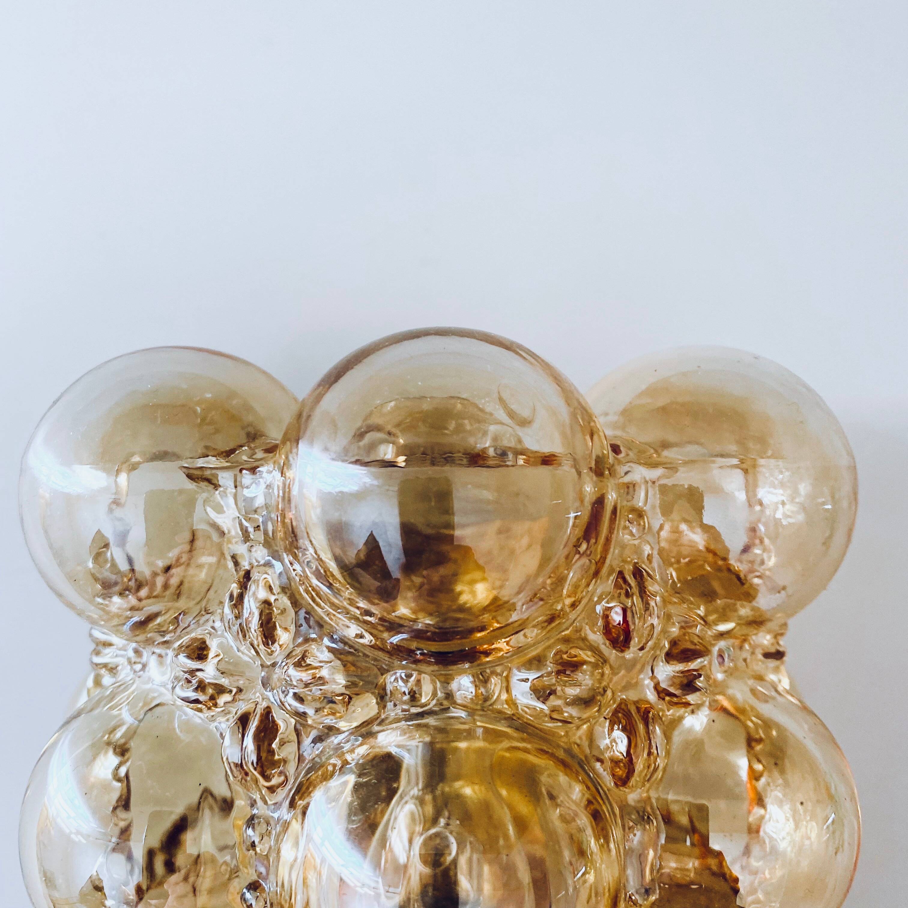 Bubble glass wall lamp by Helena Tynell for Glashütte Limburg, 1960's modernist