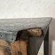Wood and zinc original patina workbench table