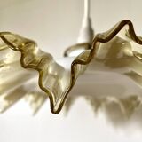 Suspension drapée verre blanc beige