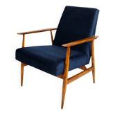 Fauteuil 'Lis', design bleu marine des années 1970 par Henryk Lis