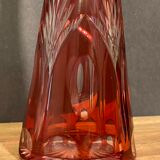 Piriform decanter in cut and tinted red crystal Overlay, Baccarat, Saint Louis