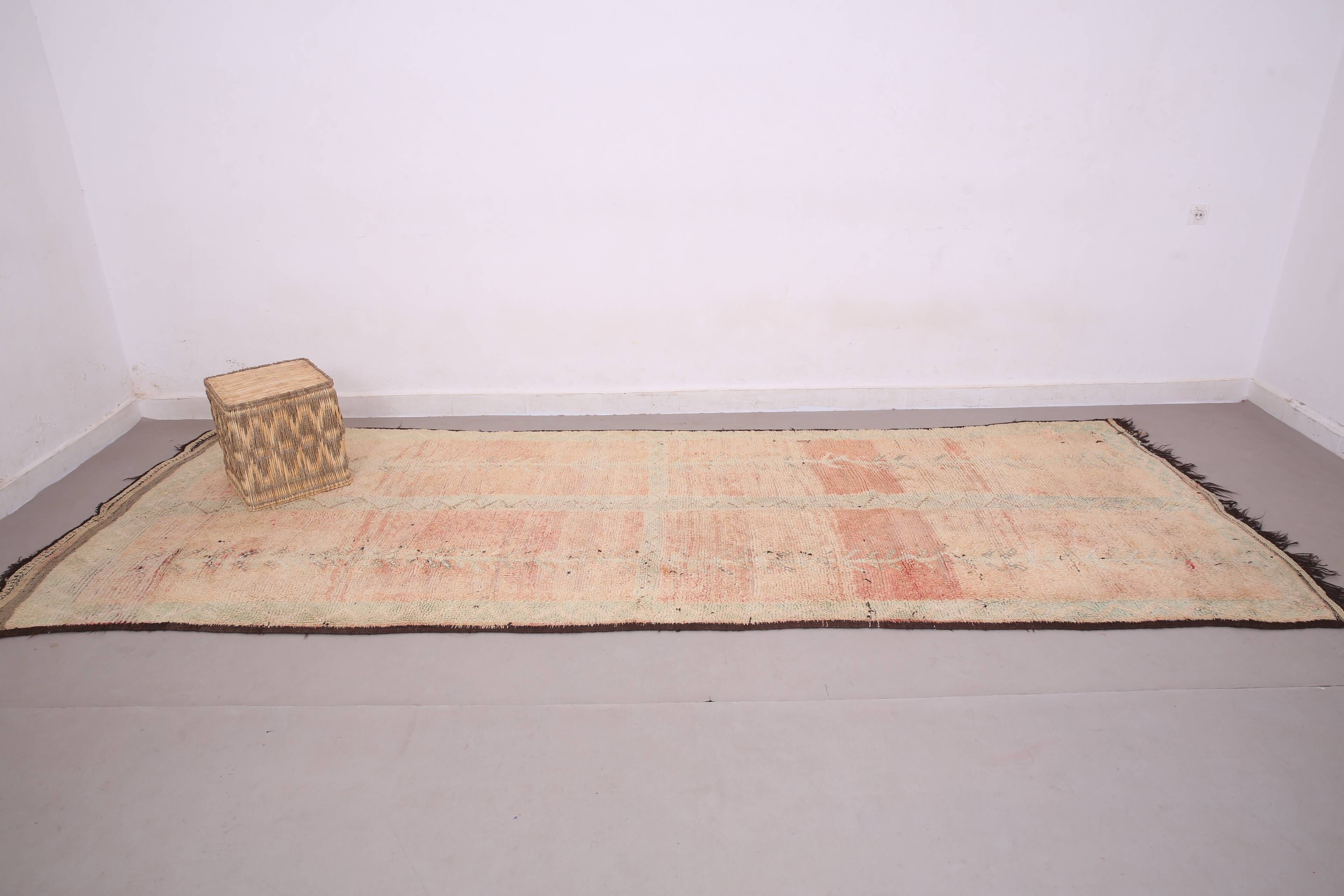 Peach Vintage Moroccan Rug 172 x 400 - Berber Wool Rug - Handmade Boho Rug