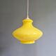Vintage yellow opaline pendant light, 70s