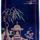 Ancient chinese carpet art deco handmade 64cm x 120cm 1920s