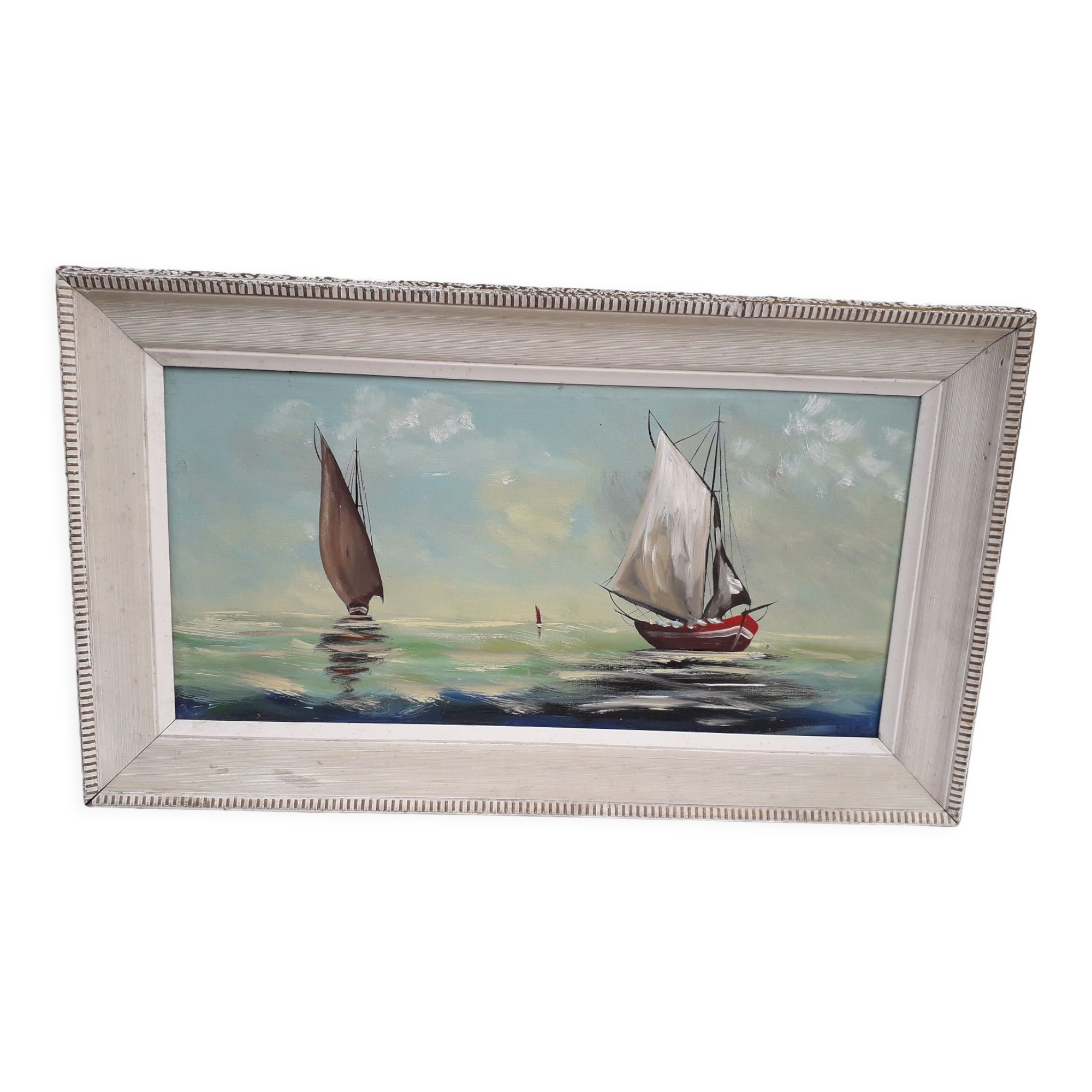 Signed marine painting