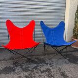 Pair of vintage BKF butterfly chairs (Knoll) - 1960s