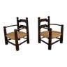Pair of t low armchairs