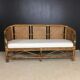 Bench 3 places in bamboo, rattan, cannage and brass