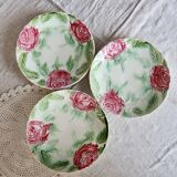 Vintage dessert plate with pink flowers