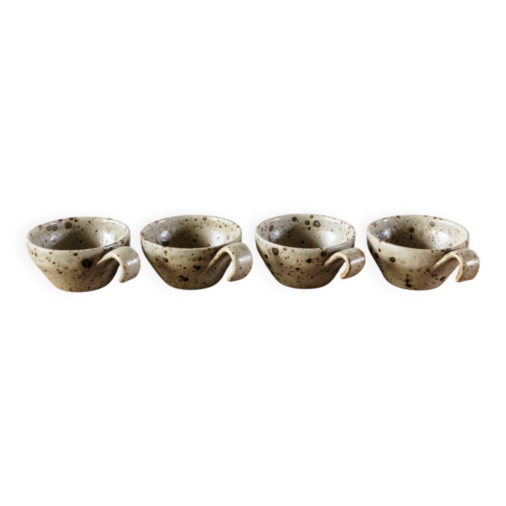 Set of 4 pyrite stoneware mugs