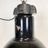 Industrial black enamel pendant light, 1930s