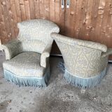 Paire de fauteuils crapauds Napoleon III