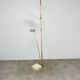 70s design floor lamp, brass and travertine, Hollywood Regency