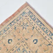 Peach Pink Large Persian Rug, Floral Bordered Vintage Carpet, 292x387Cm