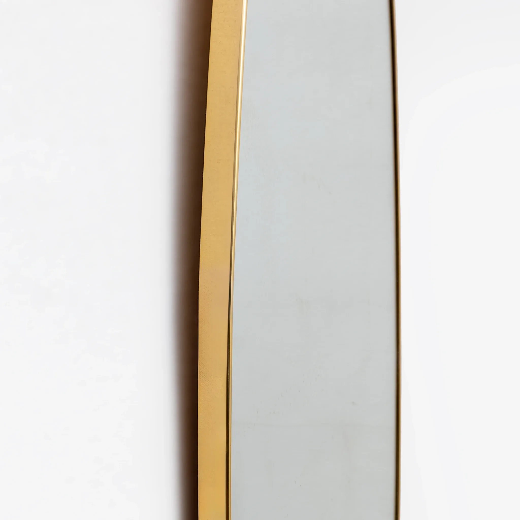Attributed Gio Ponti Mid-century Modern Italian Brass Big Wall Mirror, 1950