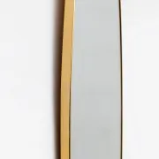 Attributed Gio Ponti Mid-century Modern Italian Brass Big Wall Mirror, 1950