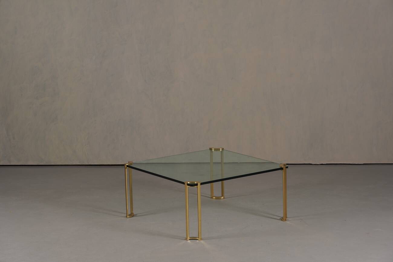 Vintage bronze and glass large coffee table by Peter Ghyczy, Germany 1970s