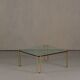 Vintage bronze and glass large coffee table by Peter Ghyczy, Germany 1970s