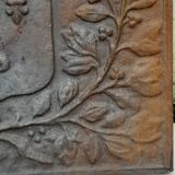 Cast iron fireplace plate fleur de lys art foundry never laid