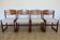 4 vintage brutalist chairs, reupholstered in cotton/linen.
