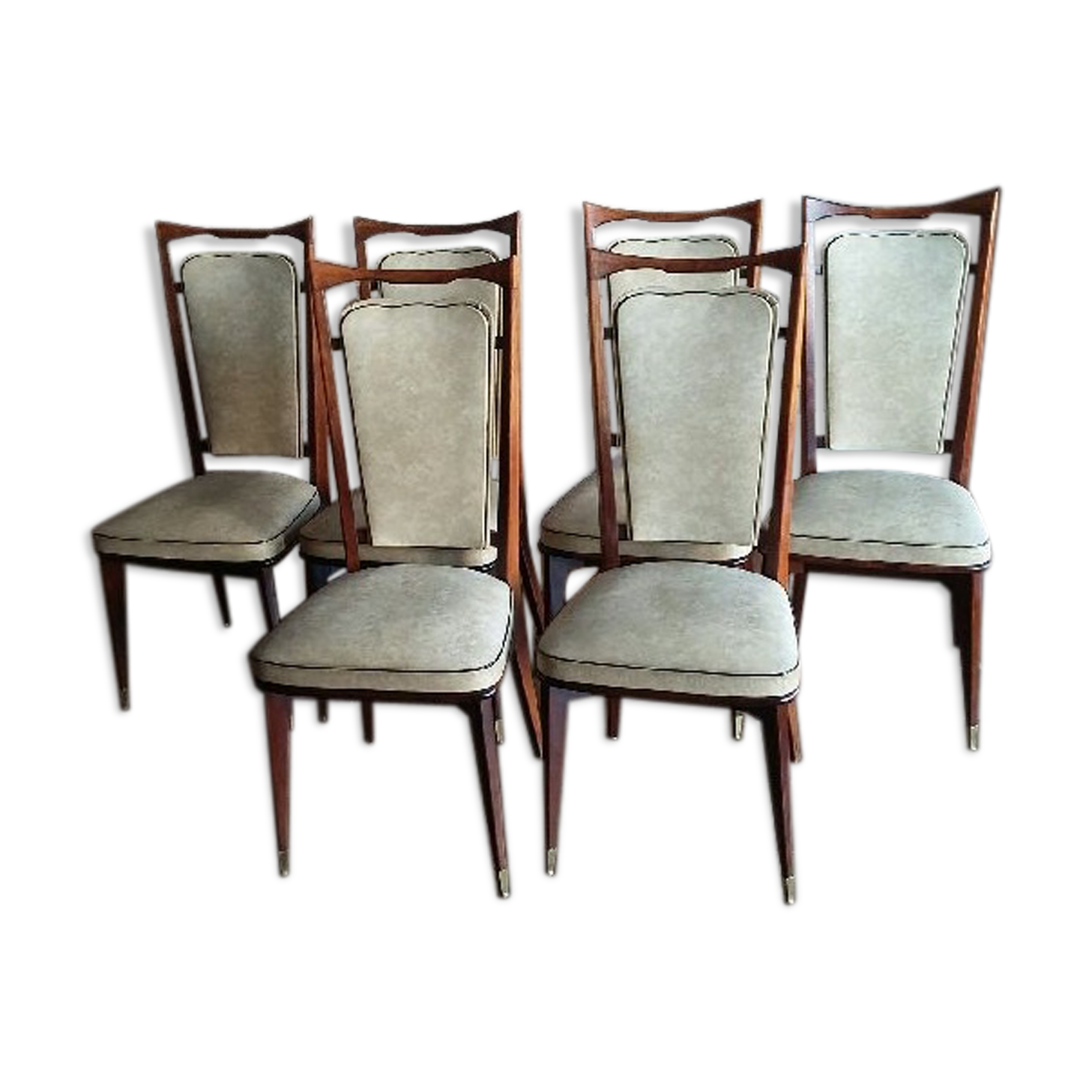 Ensemble de 6 ancienne chaises de salle à manger années 50/60 | Selency