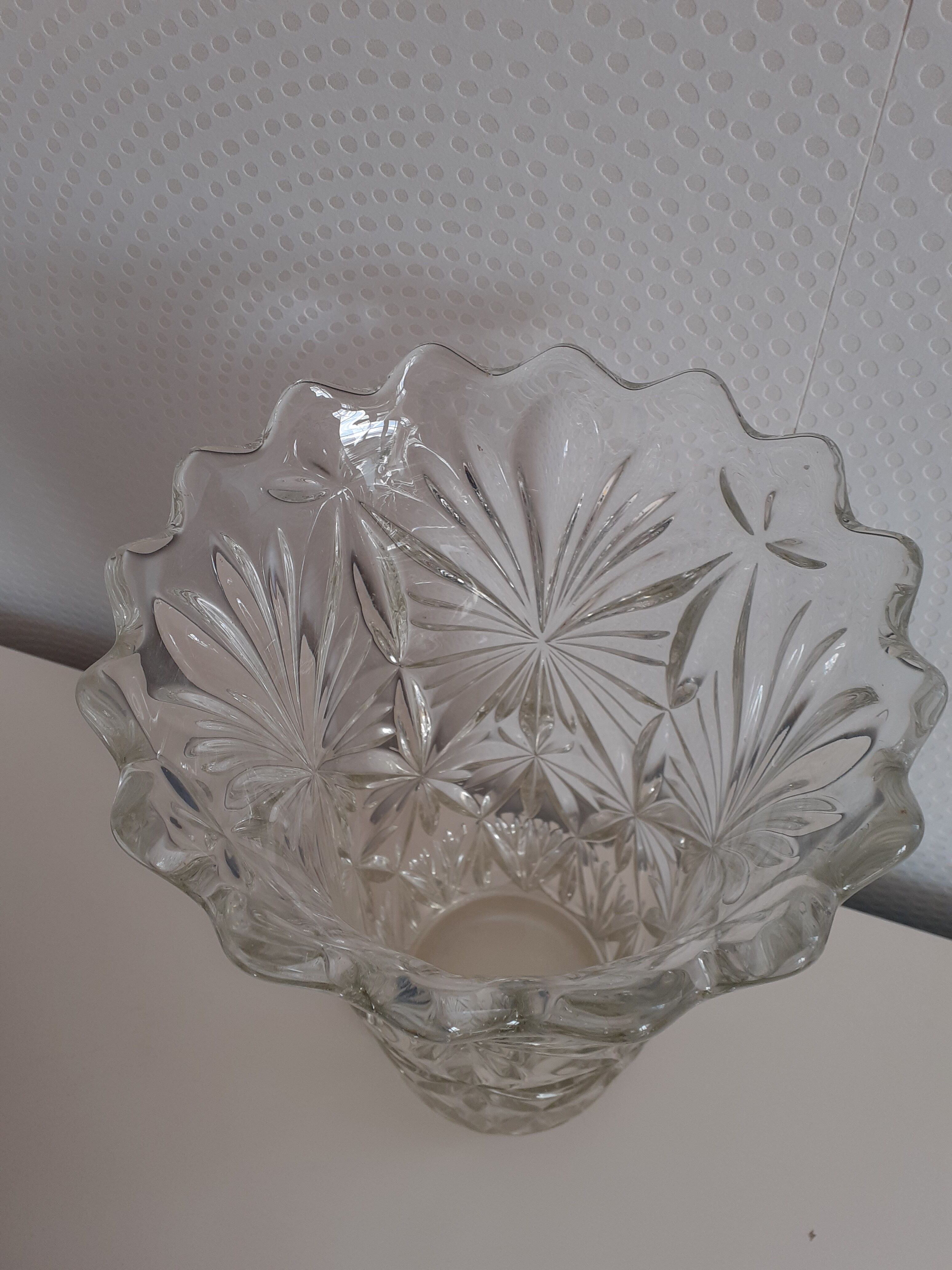Carved crystal vase