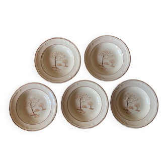 5 assiettes creuses Quadrifoglio, Italie, années 1980