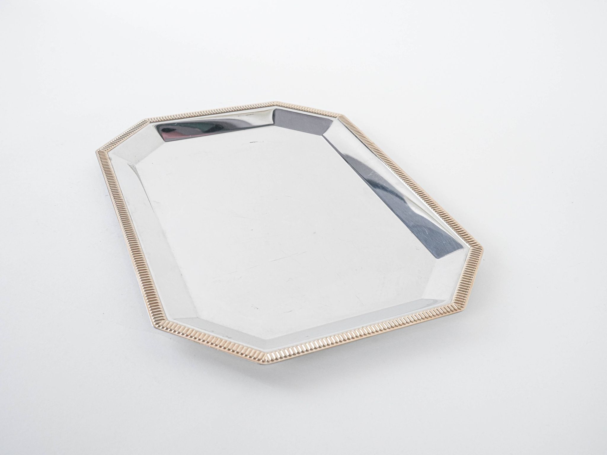 Stainless steel tray, Italian design, 1970s, made in Italy
