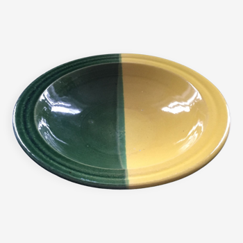 Plat creux bicolore jaune et vert