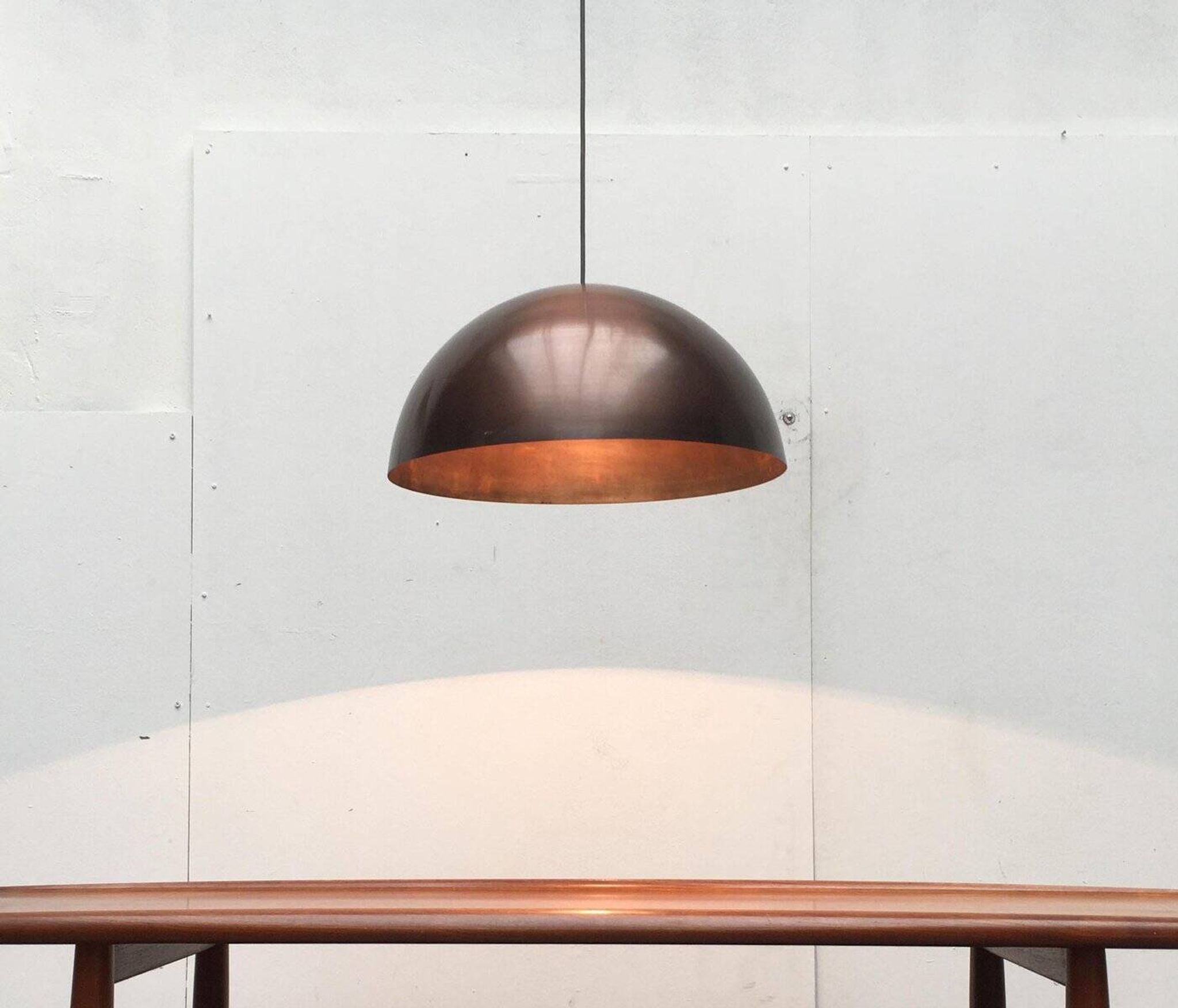Mid-century copper dome pendant