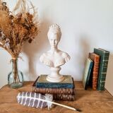 Resin women's bust, signed F.G.