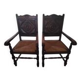 Pair of neo-Basque armchairs