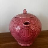 Pink floral slip teapot