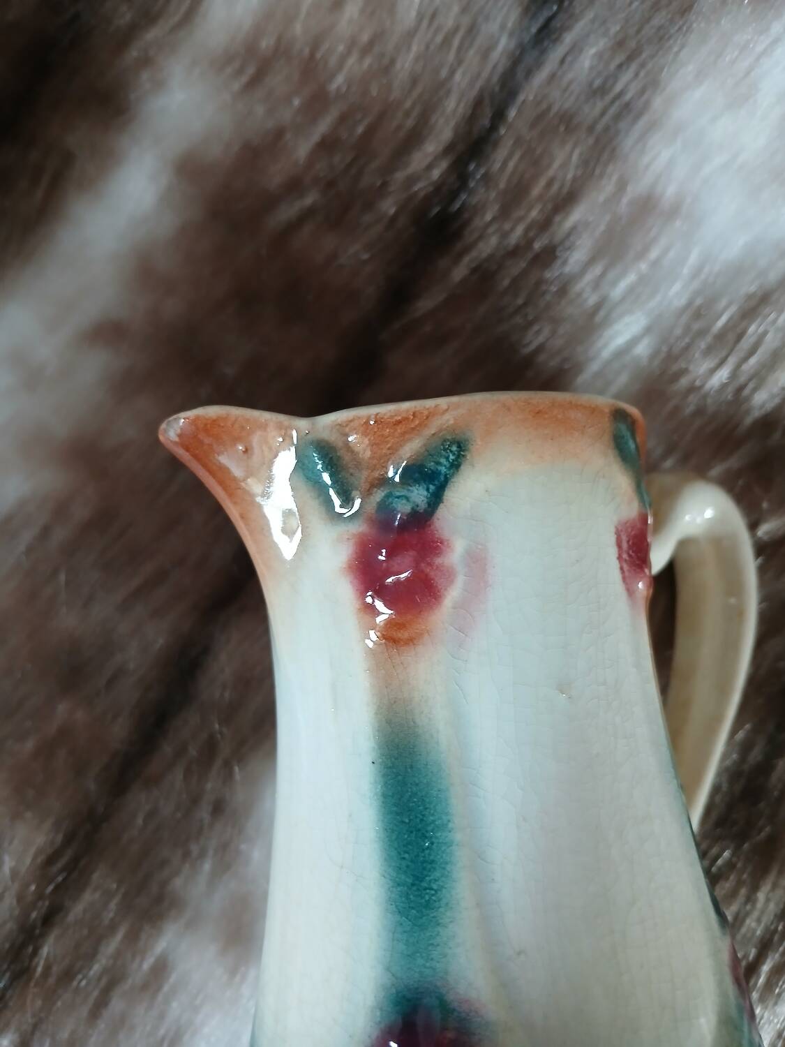 Antique slipware milk jug