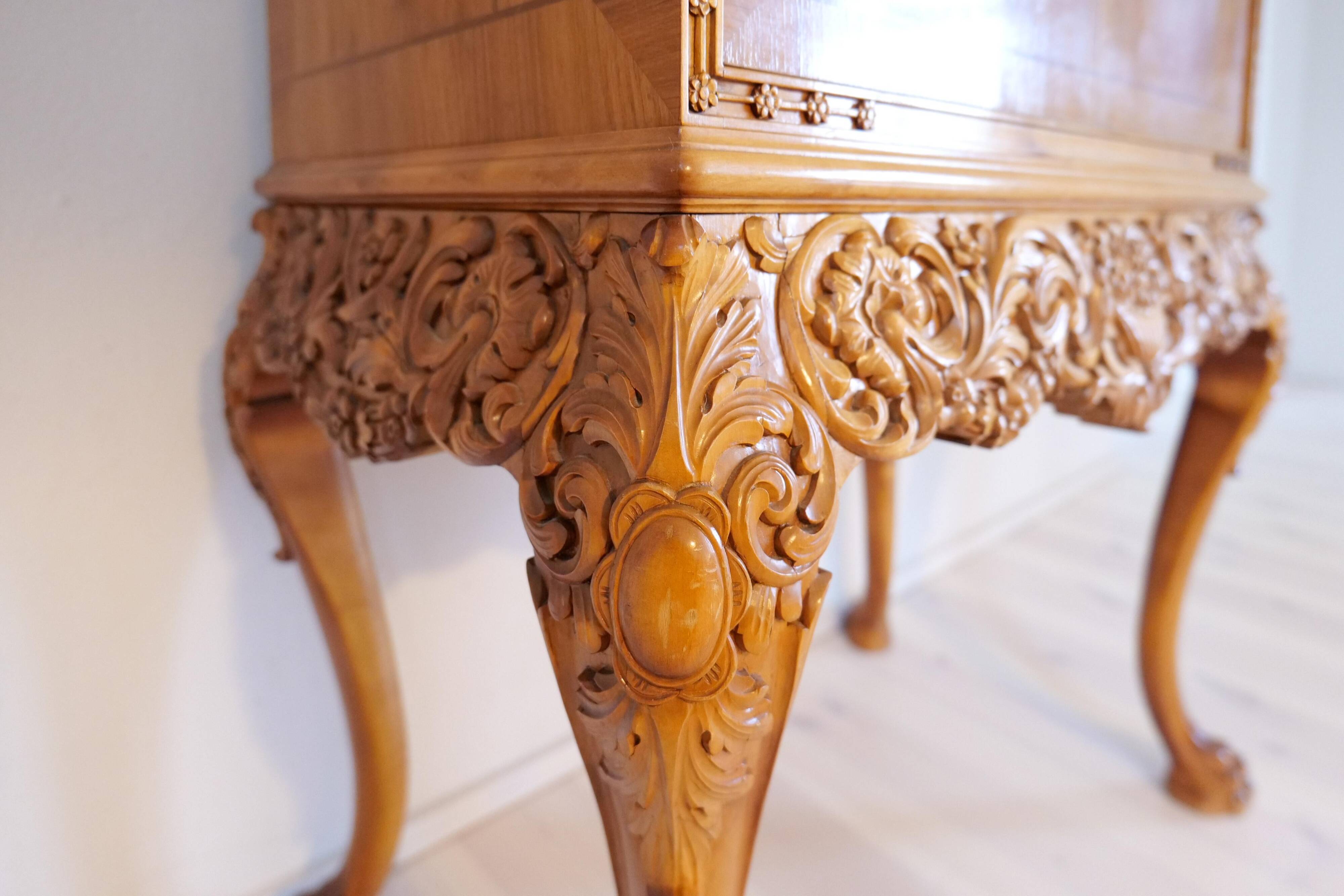 Mid-century modern artisan wardrobe in elm, Sweden, 1940s.