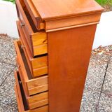 Weekly organizer in solid cherry, 7 drawers, classic Louis Philippe style