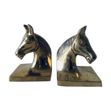 Pair of brass horse book set