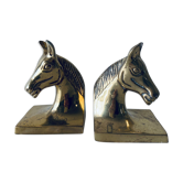 Pair of brass horse book set