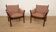 Ensemble de 2 fauteuils vintage | Illum Wikkelsø pour Silkeborg | Modèle Genius | Acajou