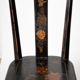 Black lacquered chair decorated with traditional chinese motifs - sign a. monard 1907