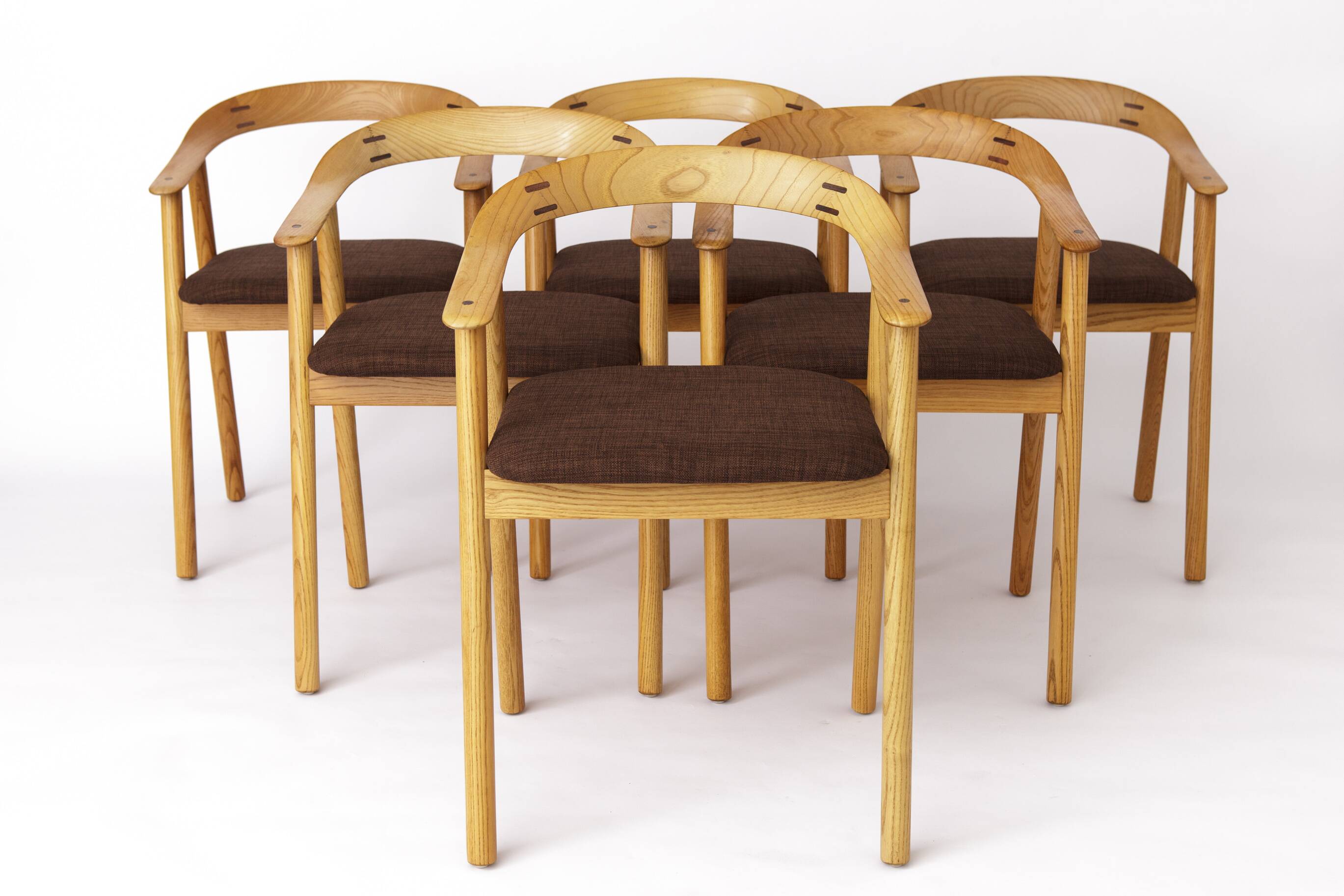 Set of 6 Vintage Oak Dining Chairs – Likely Danish, 1970s – Refurbished