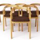 Lot de 6 chaises de salle à manger vintage en chêne – Probablement danoises, années 1970 – Rénovées