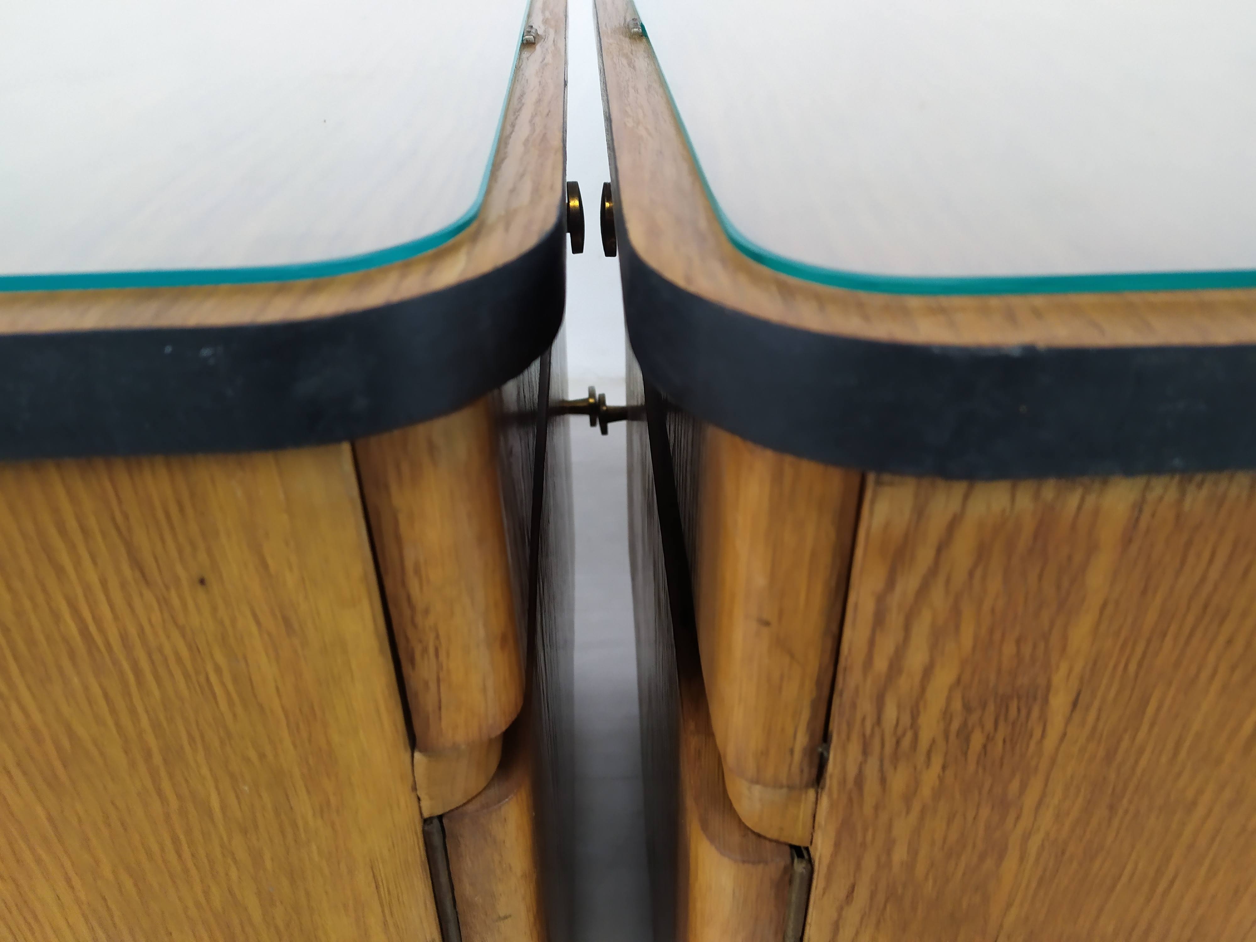 Pair of vintage oak bedside tables
