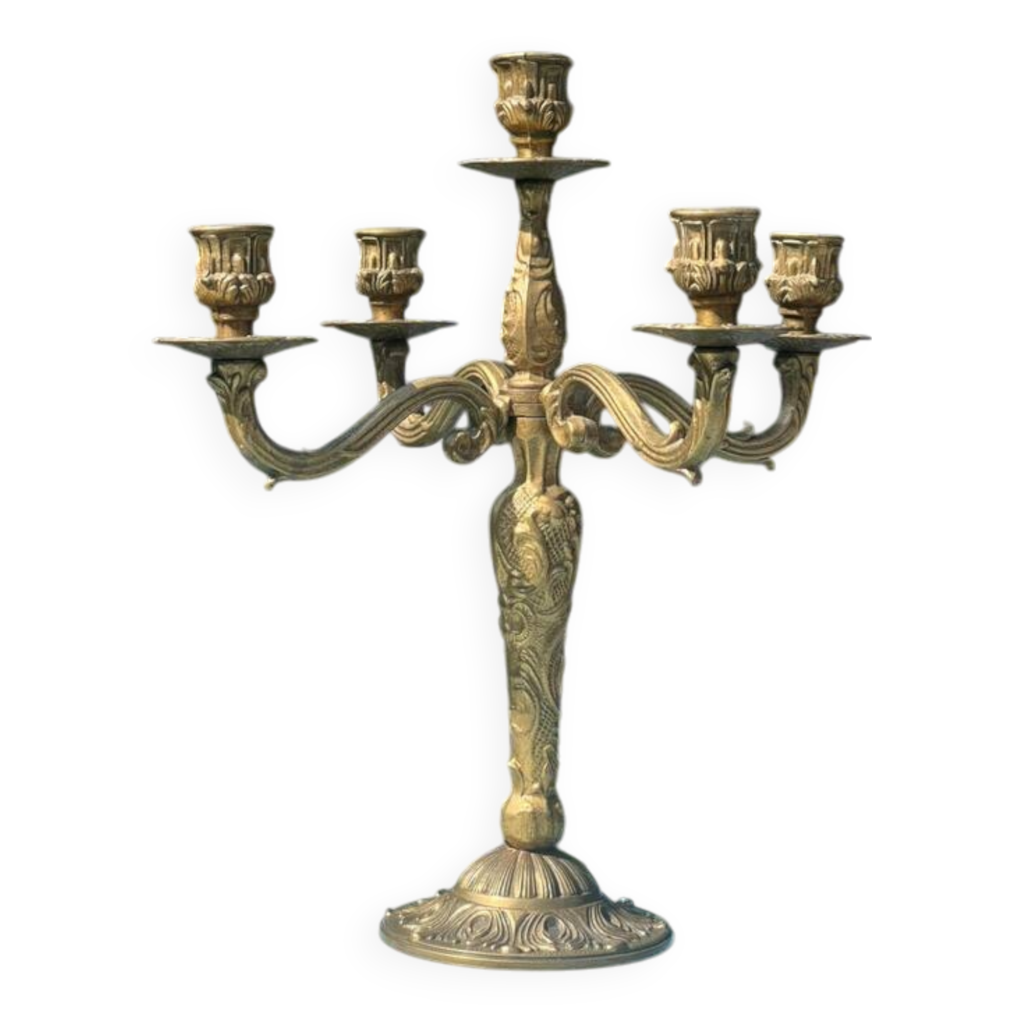 Antique Brass Candlestick – Louis XVI Style, 20th Century