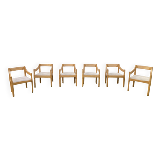 Six fauteuils Carimate Cassina 1960's par Vico Magistretti