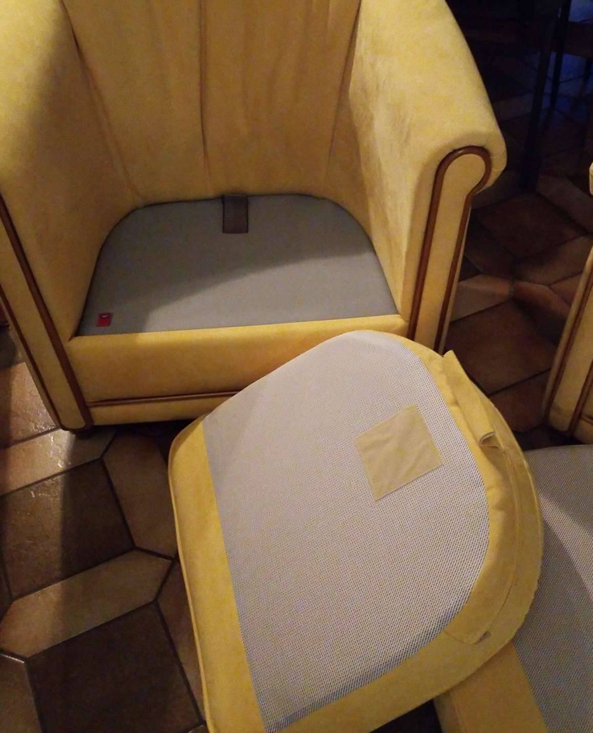 Pair of yellow armchairs