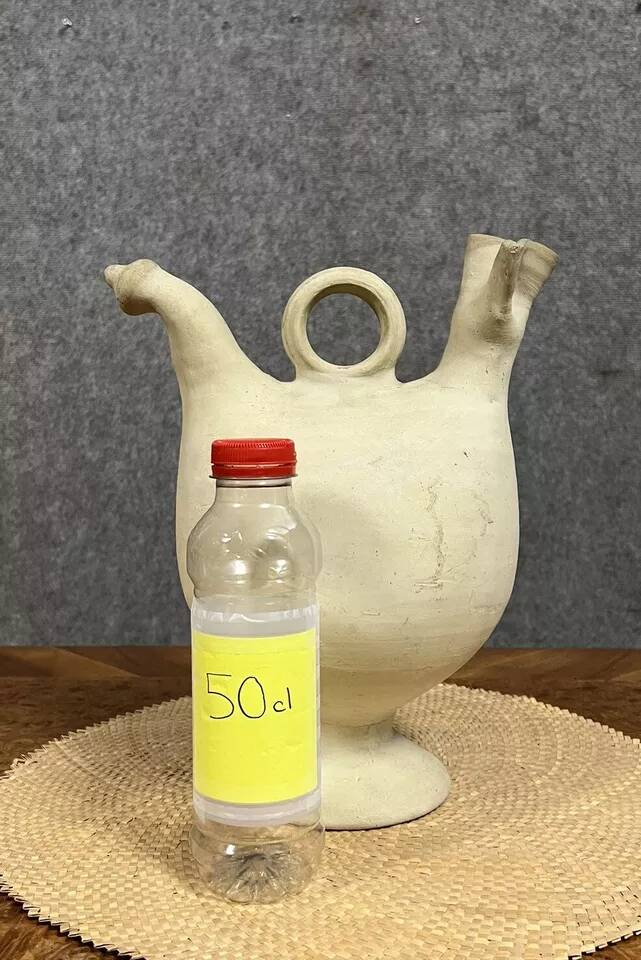 Antique Spanish water jug in terracotta or white pottery circa 1900