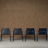 Fauteuil vintage A 320 par Wulf Schneider et Ulrich Boehme pour Thonet des années 1980 en velours d'Eltham Palace (ensemble de 4)