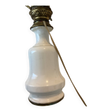 White opaline oil lamp mounted