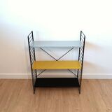 Mid century free standing rack with metal shelves by A. Dekker for Tomado